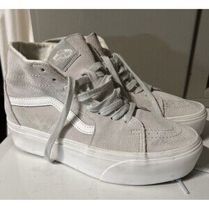 Vans Womens Platform Stackform Hi Tops Suede Casual Skate Shoes Size 8.5 Gray